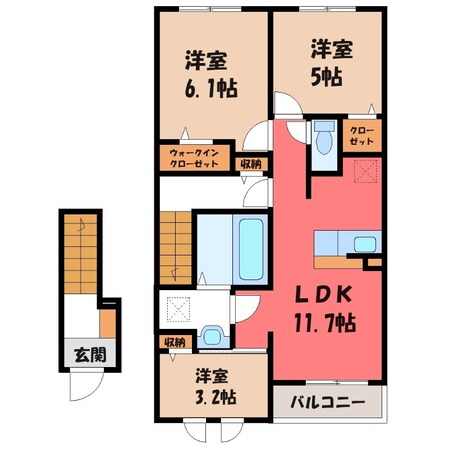 小山駅 徒歩29分 2階の物件間取画像